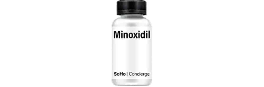 Bottle of Minoxidil medication
