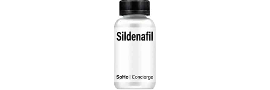 Bottle labeled Sildenafil from SoHo Concierge