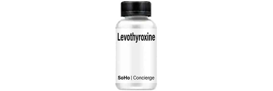 Levothyroxine medication bottle