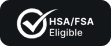 A dark gray rounded rectangle with a white checkmark and the text "HSA/FSA Eligible".